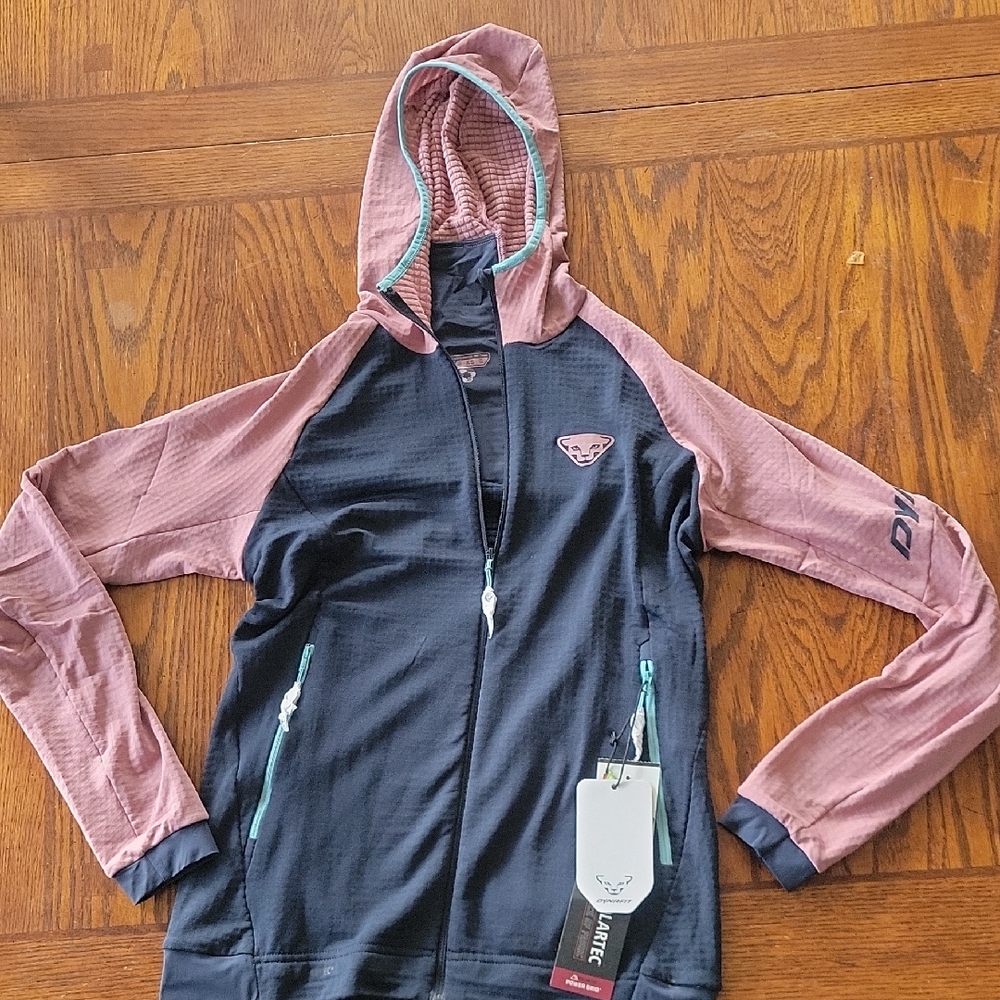 Black and Pink Hooded Jacket